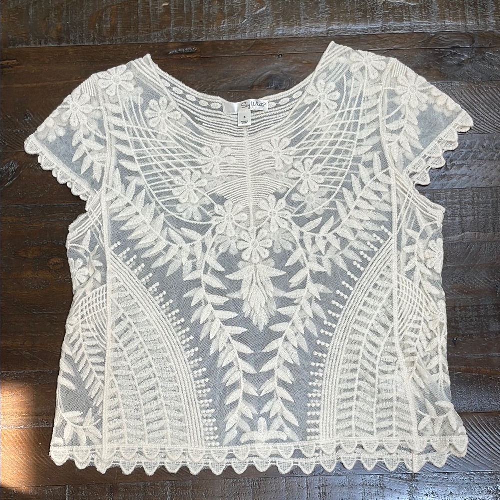 Say What Sheer Lace Top